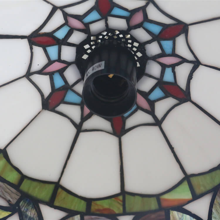 Europäische Tiffany Flora Buntglas 1-flammige Pendelleuchte 