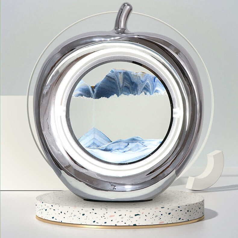 Lampe de table LED ambiante décorative avec peinture de sable mouvant Creative Apple 