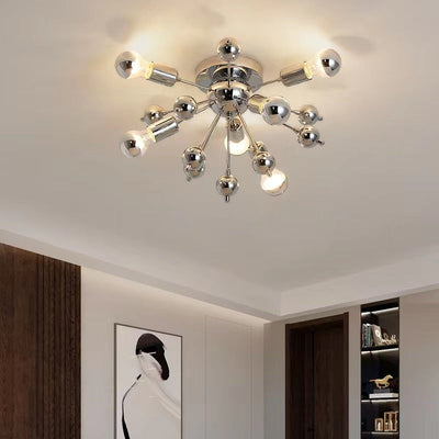 Contemporary Creative Multi Bulb Iron Glass 5-Light Wall Sconce Lamp For Living Room