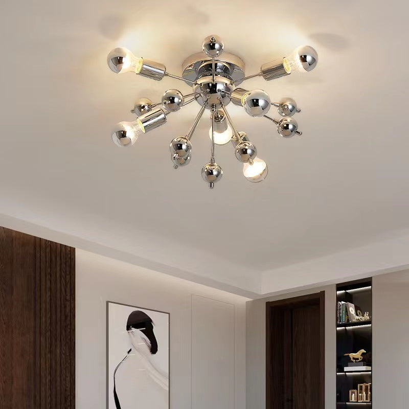 Contemporary Creative Multi Bulb Iron Glass 5-Light Wall Sconce Lamp For Living Room