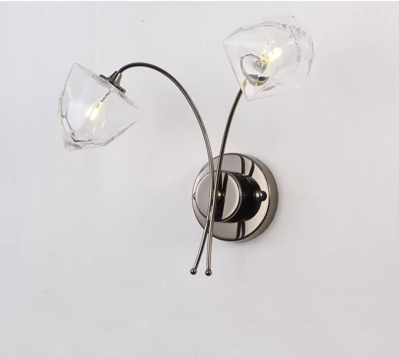 Nordic Art Glass Flowers 2-Light Wall Sconce Lamp