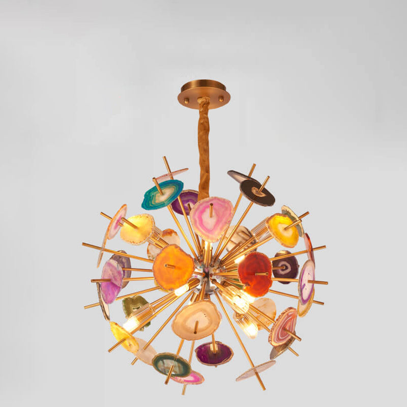 Nordische bunte Achatkugel-Design 12/24 Licht Kronleuchter 