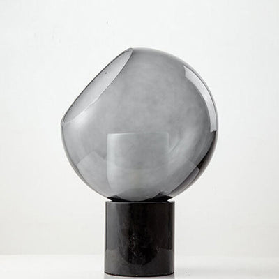 Lámpara de Mesa de 1 Luz con Base de Mármol Minimalista Nórdico y Bola de Vidrio 