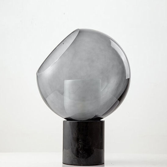 Lámpara de Mesa de 1 Luz con Base de Mármol Minimalista Nórdico y Bola de Vidrio 