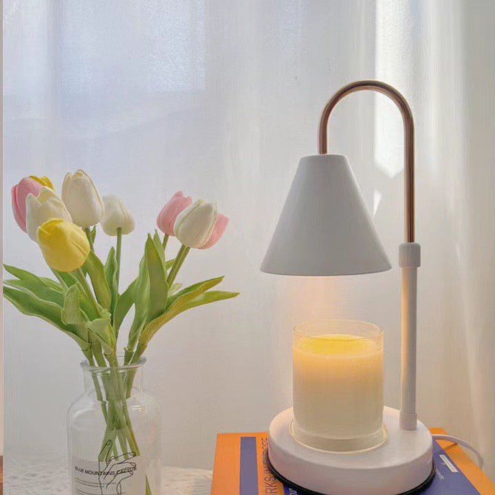 Lampe de table en cire fondue à 1 lumière à cône en métal vintage nordique 