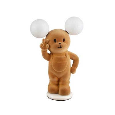 Cartoon Creative Bear Khaki Resin Acrylic LED Table Lamp