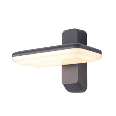 Applique murale LED extérieure carrée moderne avec détection de lumière infrarouge solaire 