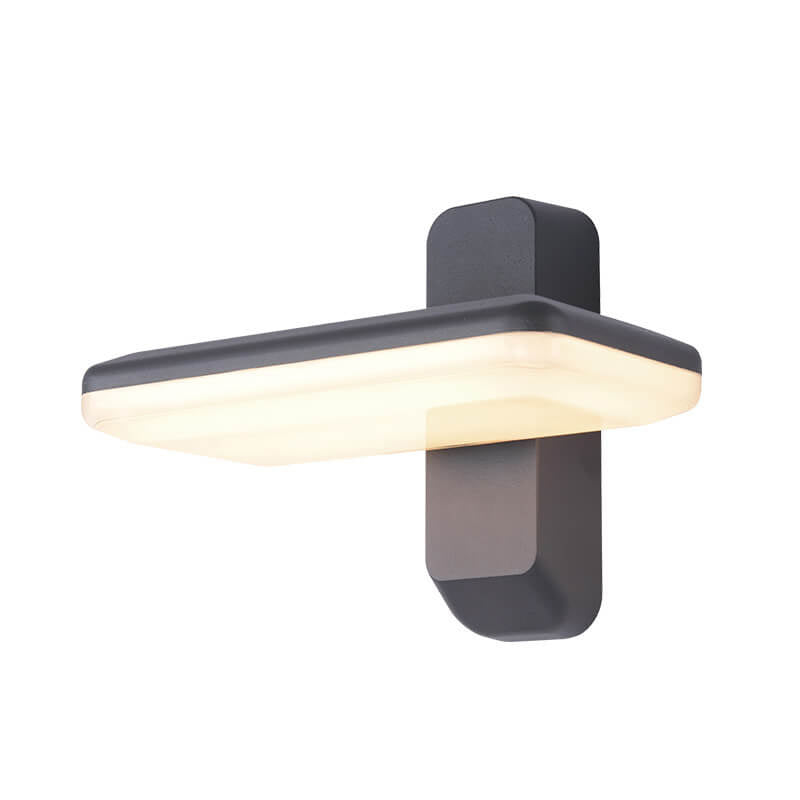 Applique murale LED extérieure carrée moderne avec détection de lumière infrarouge solaire 