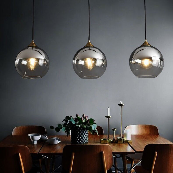 Moderne Einfachheit Kugelförmige 1-flammige Pendelleuchte mit Glasschirm für Schlafzimmer 