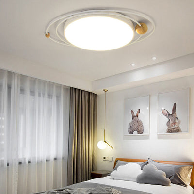 Nordic Creative Round Iron Ring LED Flush Mount Ceiling Light