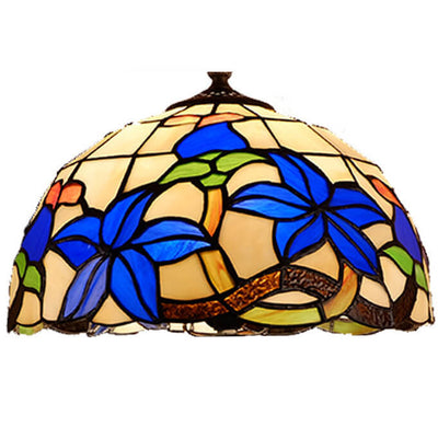 Tiffany Blue Gardenia Stained Glass 1-Light Table Lamp