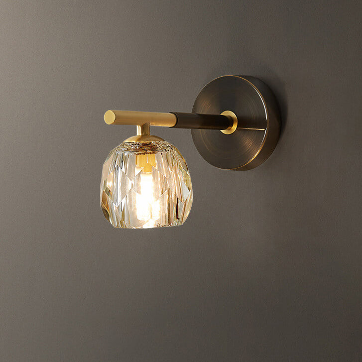 Toda la lámpara de aplique de pared de lujo de cristal de cobre de 1/2 luces 