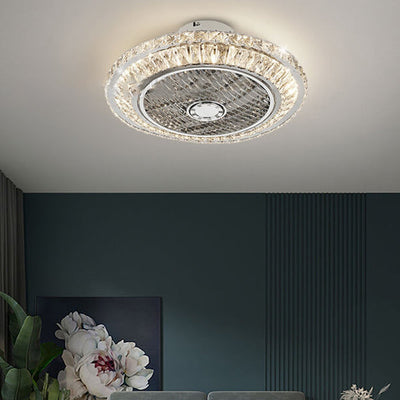 Nordic Simple Crystal Round Frame Design LED Flushmount Deckenventilator Licht 