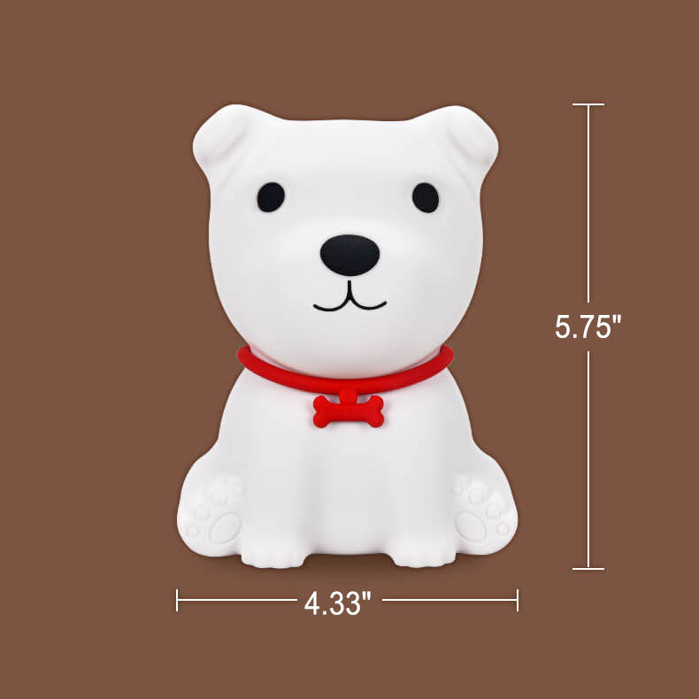 Lámpara de Mesa LED Luz Nocturna USB de Silicona Creativa de Cachorro Adorable 