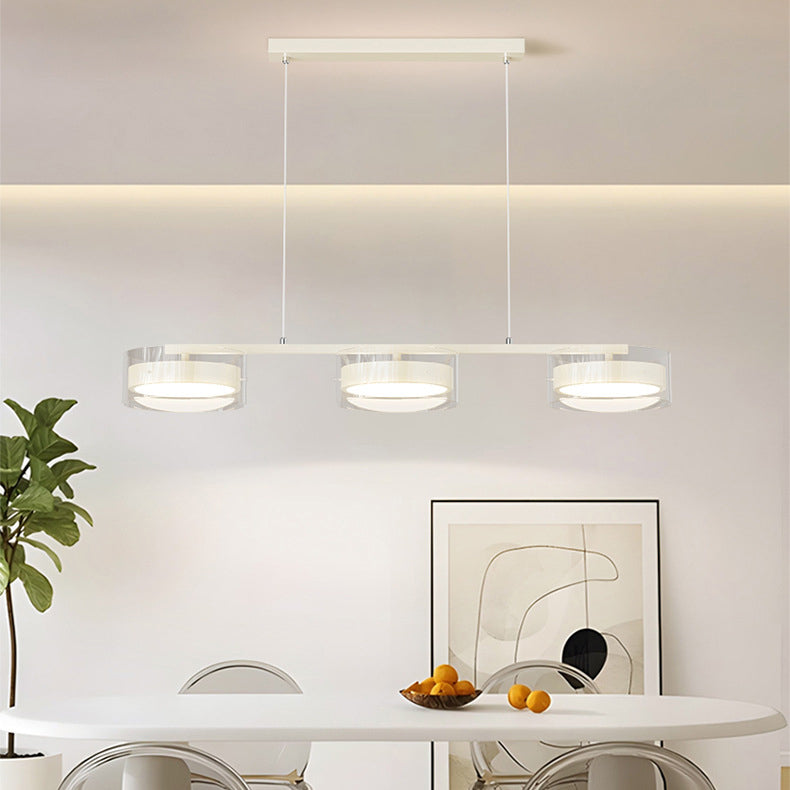 Zeitgenössische Nordic Creme Fliegende Untertasse Glas Schatten LED Insel Licht Kronleuchter Für Wohnzimmer 