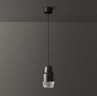 Modern Light Luxury Cylindrical Copper Acrylic LED Pendant Light