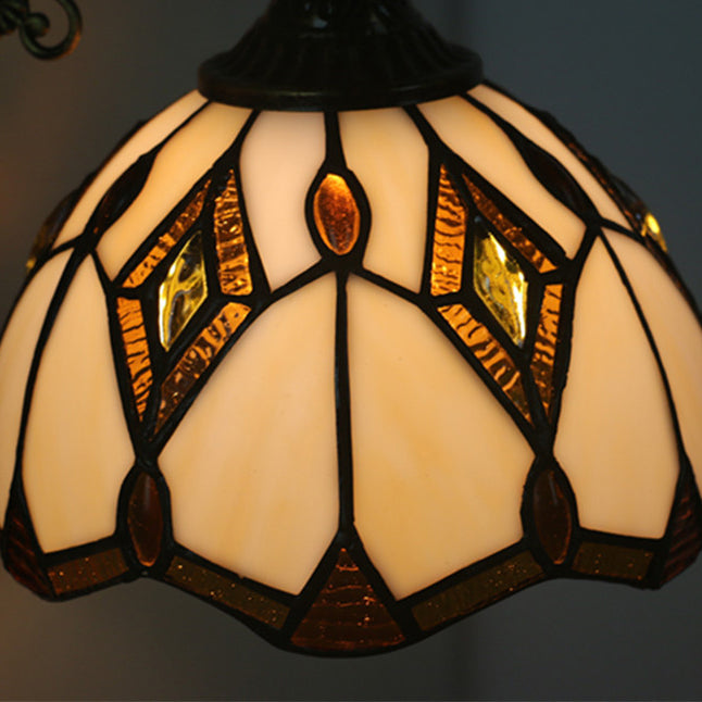 Applique Murale Tiffany Vintage Baroque Géométrique Bol 1 Lumière 