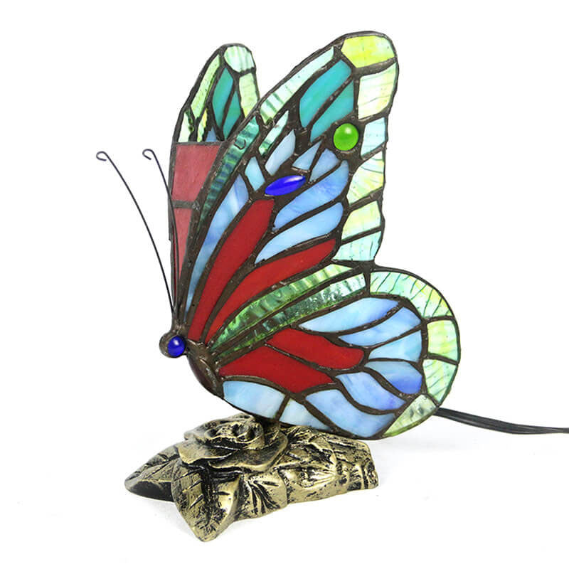 Tiffany Glas Schmetterlingsform Nachtlicht 1-Licht Tischlampe 