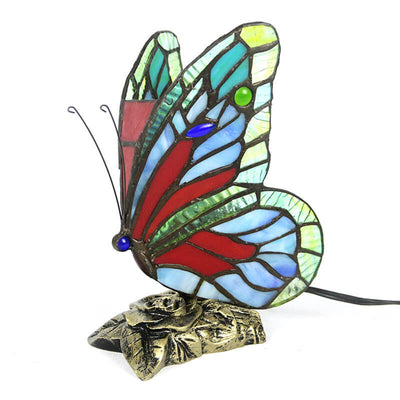 Tiffany Glass Butterfly Shape Night Light 1-Light Table Lamp