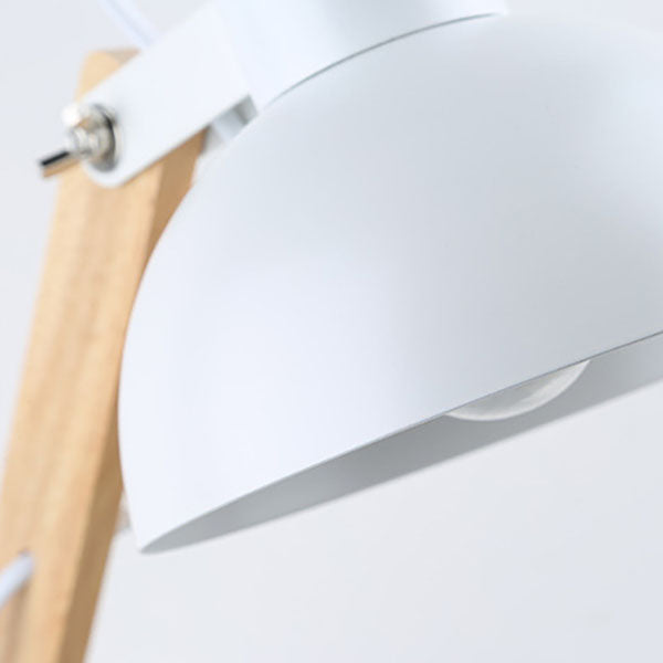 Lampe de table à 1 lumière en fer en bois pliable classique européen 