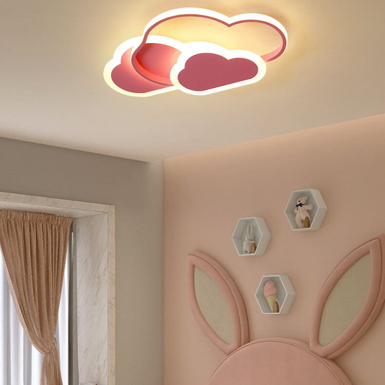 Creative Cartoon Acrylic Cloud Design LED Flush Mount Ceiling Light