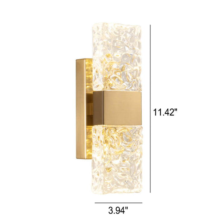 Lámpara de pared de cristal corrugado LED de lujo nórdico 