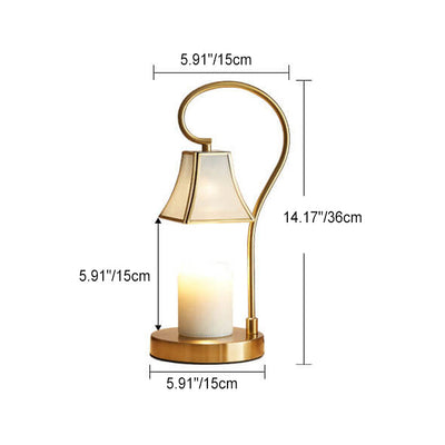 Modern Luxury Quadrangular Iron Glass Aromatherapy Melting Wax 1-Light Table Lamp