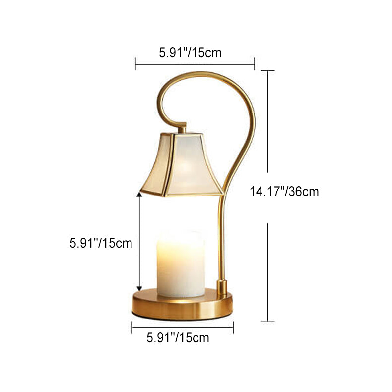 Modern Luxury Quadrangular Iron Glass Aromatherapy Melting Wax 1-Light Table Lamp