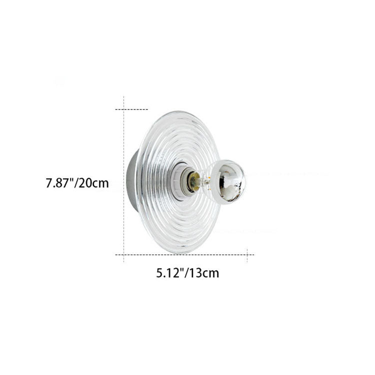 Moderne Art Deco Welle Muster Runde Glas 1-Licht Wand Leuchte Lampe Für Schlafzimmer 