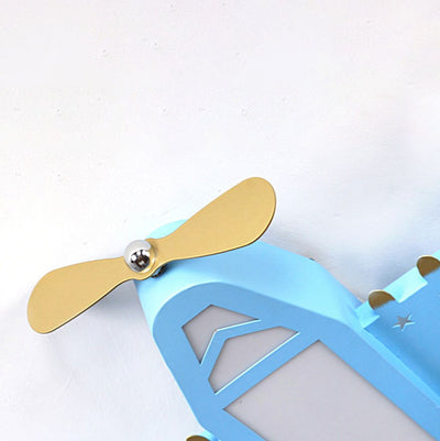 Luz de techo LED azul para niños con montaje empotrado de avión de dibujos animados creativo y sencillo 