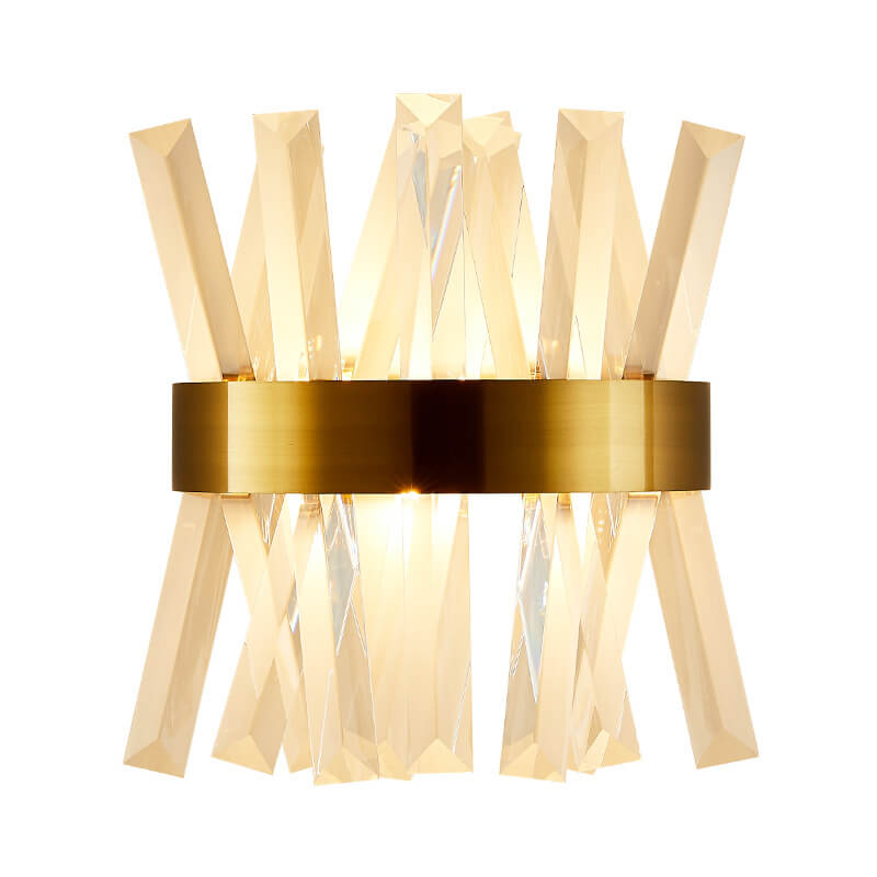 Nordic Light Luxury Creative Crystal Strip Design 2-Light Wall Sconce Lamp