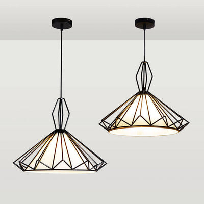 Nordisch minimalistisches reines schwarzes Eisenrahmen-PVC 1-Licht-Pendelleuchte 