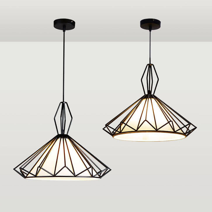 Nordisch minimalistisches reines schwarzes Eisenrahmen-PVC 1-Licht-Pendelleuchte 