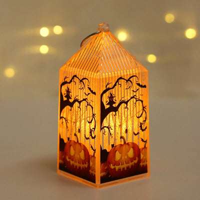 Petite lanterne Portable citrouille d'halloween, squelette de sorcière, décorations d'ambiance, lumières 