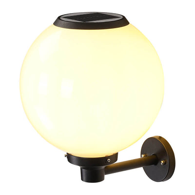 Modern Outdoor Solar Round Ball Waterproof LED Wall Sconce Lamp
