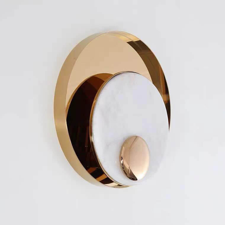 Nordic Luxury Disc Marble Metal LED Wall Sconce Lamp