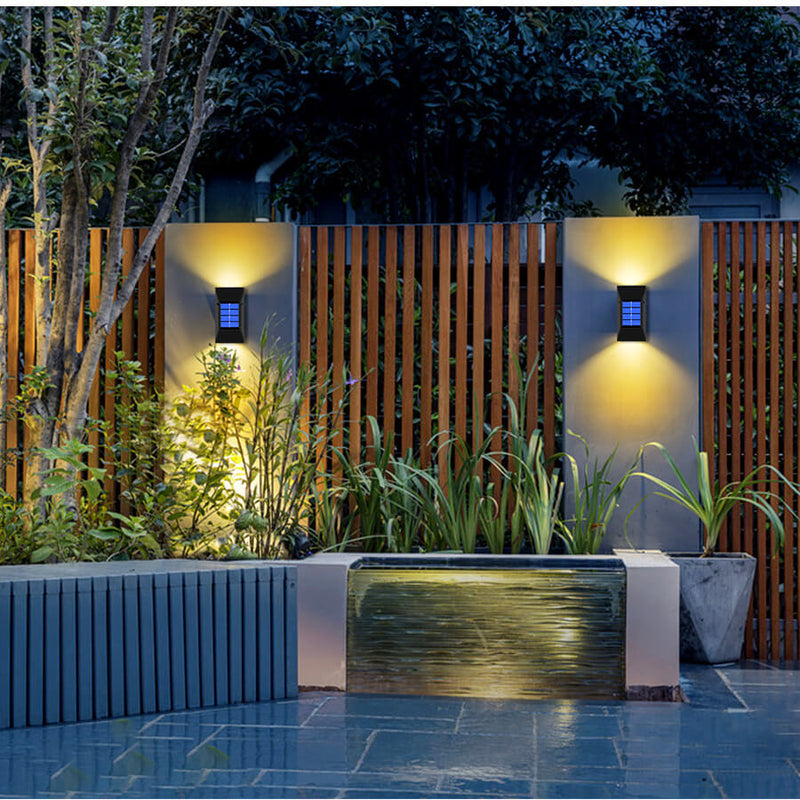Simple Solar Waterproof Up and Down Lighted LED Wall Sconce Lamp