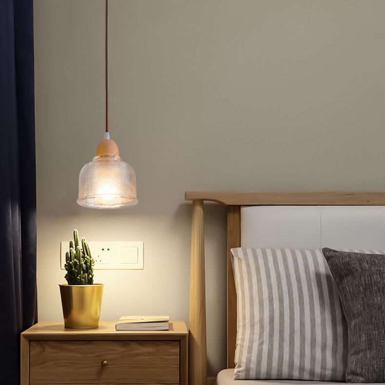 Nordic Log Glas Einfaches Design 1-Licht Pendelleuchte 