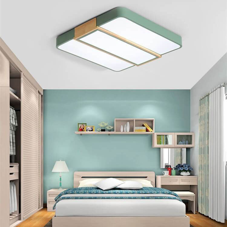 Nordic Minimalist Geometric Rectangular LED Flush Mount Ceiling Light