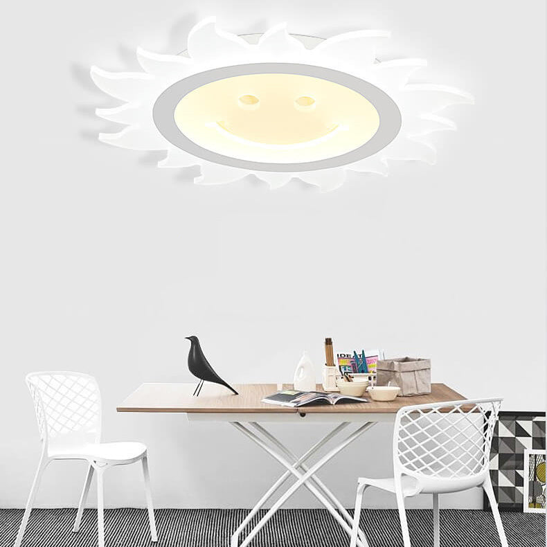 Creative Cartoon Smiley Sun LED Flush Mount Ceiling Light