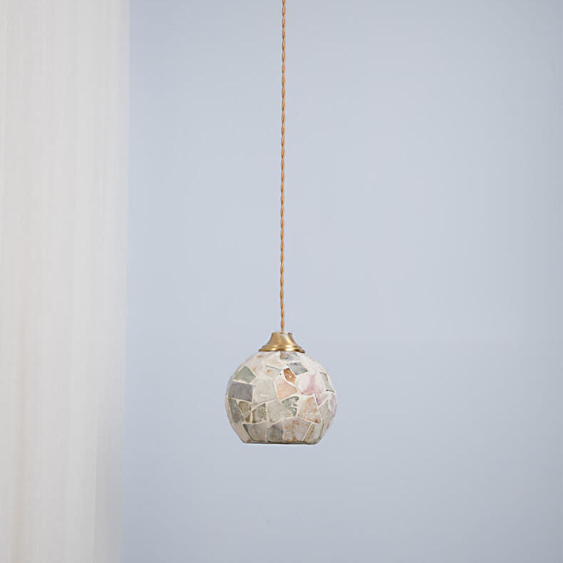 Vintage Creative Shell Round 1-Light Pendant Light