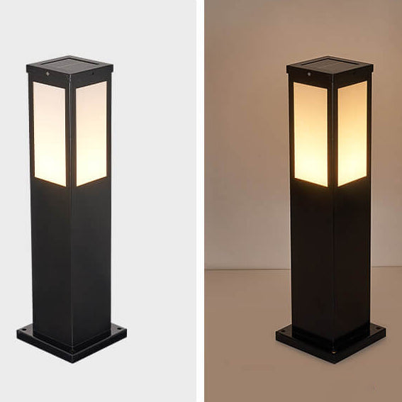 Modern Solar Lawn Square Column Outdoor Waterproof Path Lamp