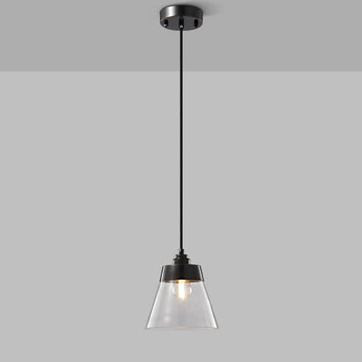 Simple Light Luxury Copper Glass Bell Shade 1-Licht-Pendelleuchte 