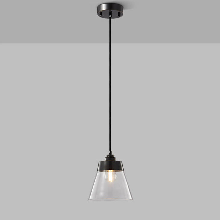 Simple Light Luxury Copper Glass Bell Shade 1-Licht-Pendelleuchte 