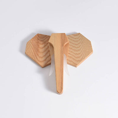 Nordic Creative Solid Wood Elephant Shape LED Wall Sconce Lamp