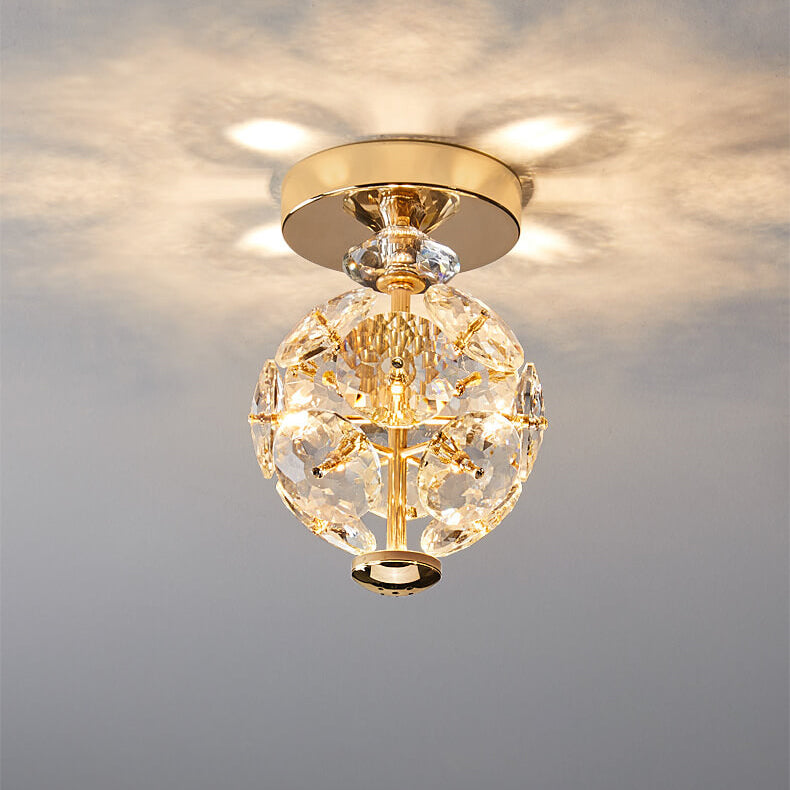 Simple Modern Crystal Ball LED Flush Mount Light