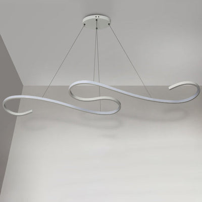 Moderner kreativer Curve Line LED-Kronleuchter aus Aluminium 