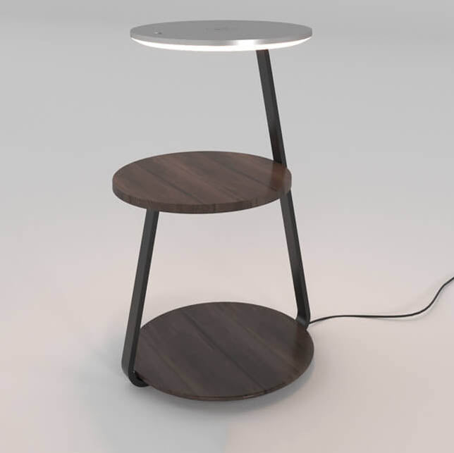 Modern Minimalist Column Storage Shelf Wireless Charging LED One Floor Lamp