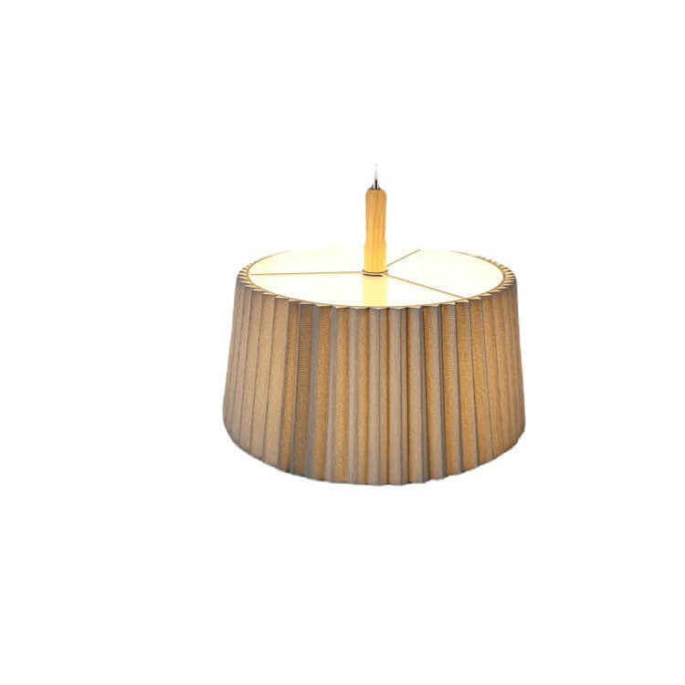 Nordischer minimalistischer einfarbiger Massivholz-Stoff 1-Licht Pendelleuchte 