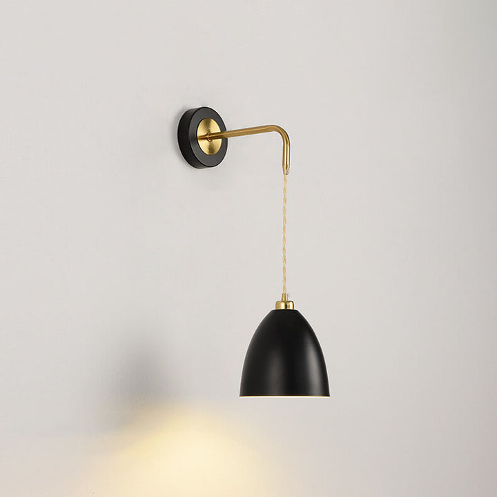 Nordischer Minimalistischer Rein Schwarz-Weiß Eisen 1-Licht Wandleuchte 